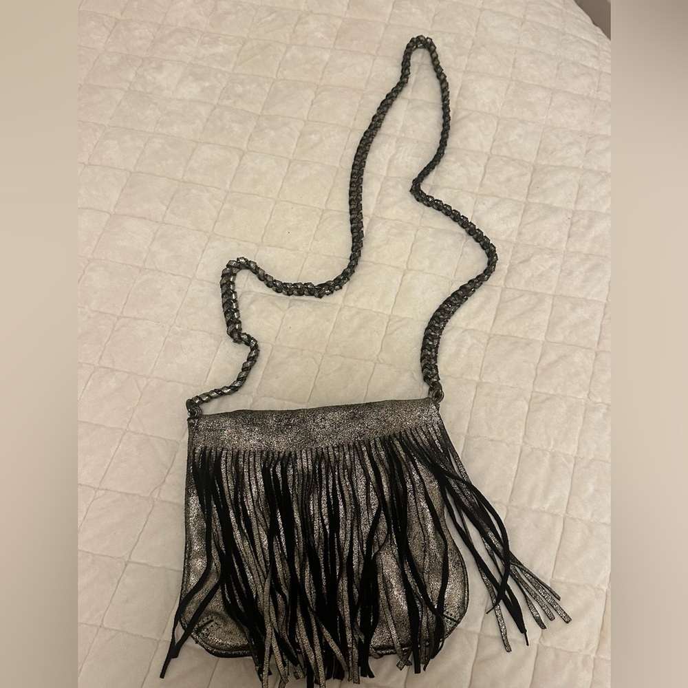 Zara Metallic Fringe Crossbody Purse - Picture 3 of 5